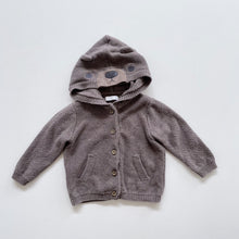 Load image into Gallery viewer, MNG Kids Cotton Knit Bear Cardigan Brown (6m)
