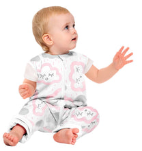 Load image into Gallery viewer, Babystudio Coolies 100% Cotton Summer Sleep Suit 1.0 TOG Pink Clouds (12-24m)
