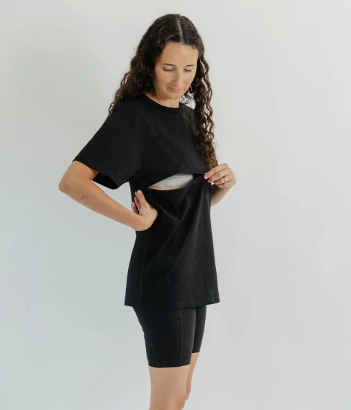 With Milk Organic Cotton Nursing T-Shirt Black (M)