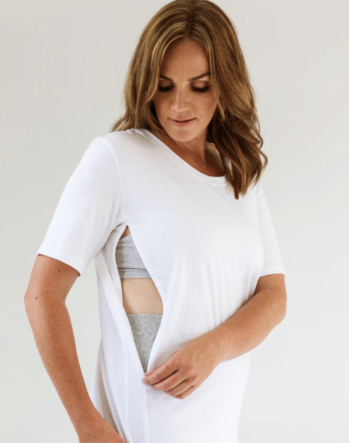 With Milk Organic Cotton Nursing T-Shirt White (M)