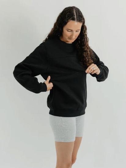 With Milk Nursing Jumper Black (M)