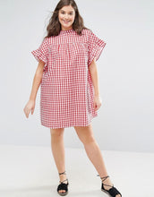 Load image into Gallery viewer, ASOS Red Gingham Frill 100% Cotton Dress (UK20/US16/EU48)

