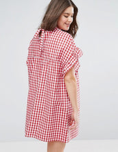 Load image into Gallery viewer, ASOS Red Gingham Frill 100% Cotton Dress (UK20/US16/EU48)
