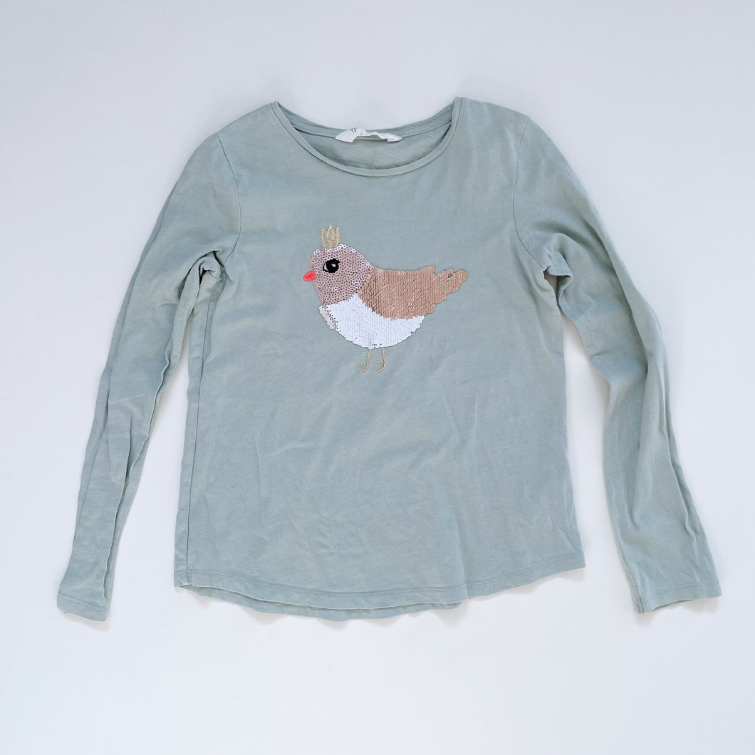 Green Sequin Bird Top (9-10y)