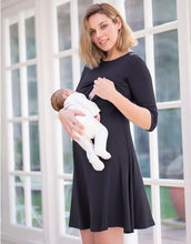 Load image into Gallery viewer, Seraphine Maternity &amp; Nursing Dress Black NEW (S)
