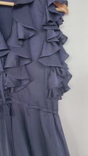 Load and play video in Gallery viewer, Shona Joy Cocktail Dress Frill/Navy (8/S)
